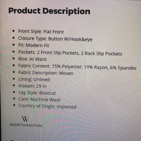 Worthington 2P Curvy Fit Dress Pants - Picture 3 of 4